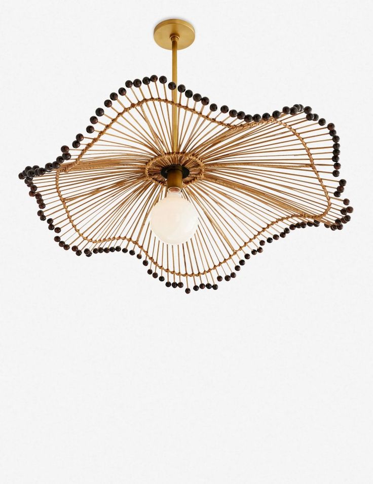 Shred Cane Lampshade with metal stand
