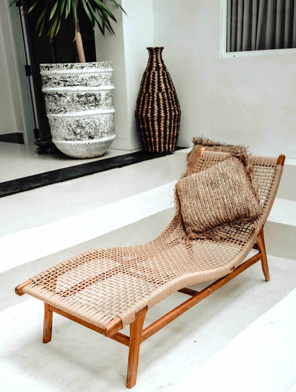 Sidonie bamboo lounge chair for outdoor or indoor.