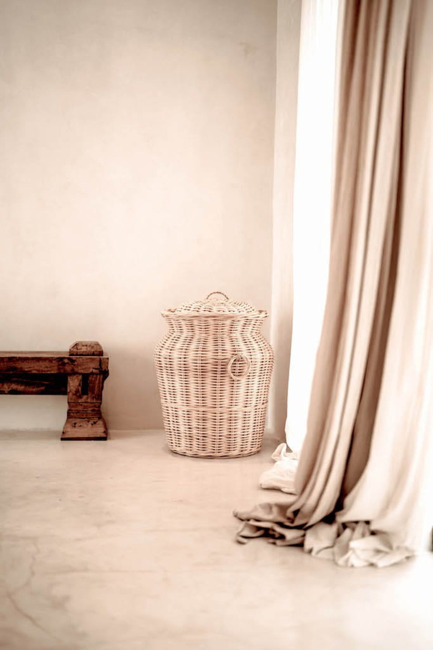 Ace Natural Bamboo Rattan Laundry Basket.