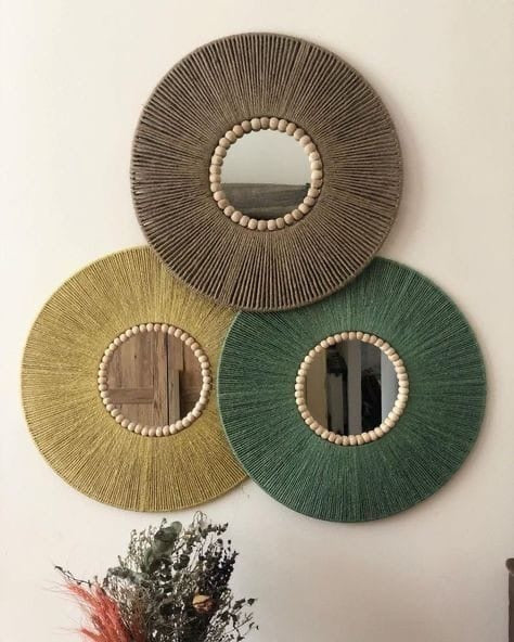 Jute Round Wall Mirror