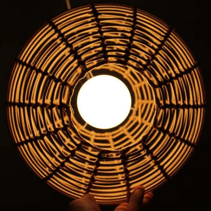 Ball Shaped Flat Rattan Pendant Lampshade