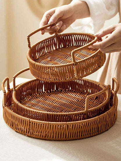 MAXIMILLIEN NATURAL BAMBOO RATTAN LAUNDRY AND STORAGE BASKET.