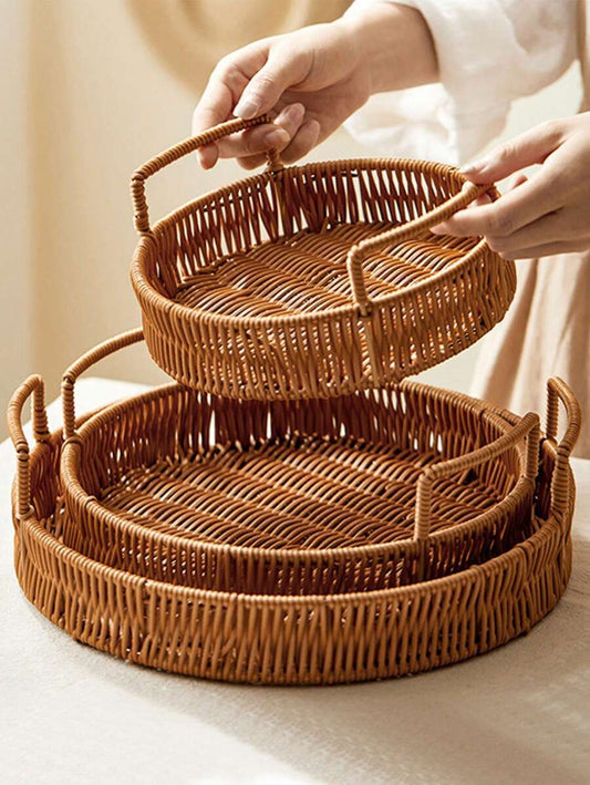 MAXIMILLIEN NATURAL BAMBOO RATTAN LAUNDRY AND STORAGE BASKET.