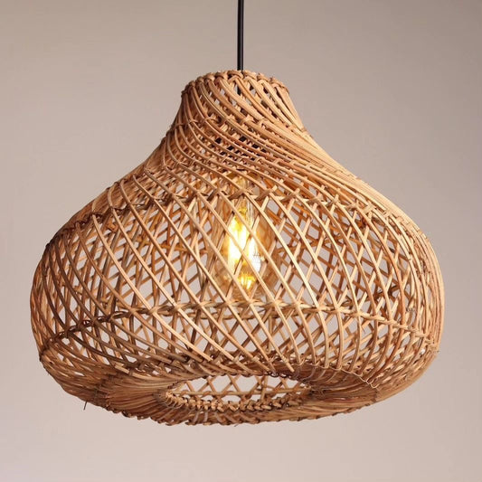 Pot shaped Cane Pendant Lampshade