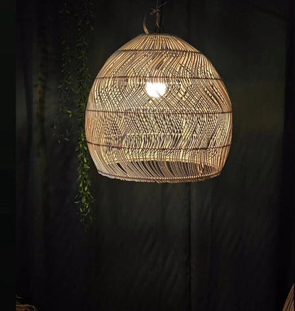 Layered Designer Pendent Rattan Lampshade