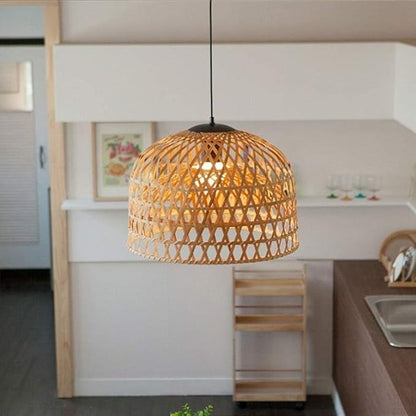 Dean Round shape Design Natural Cane Lampshade | Rattan Pendant | Hanging Lamps| Light Hanging Lamp
