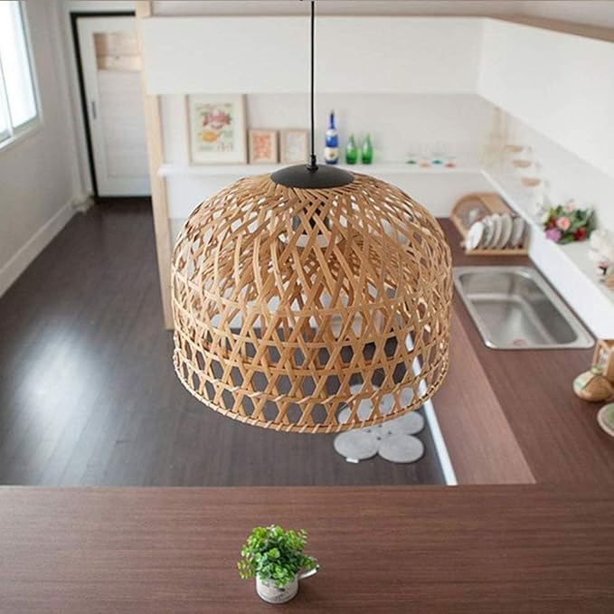 Dean Round shape Design Natural Cane Lampshade | Rattan Pendant | Hanging Lamps| Light Hanging Lamp