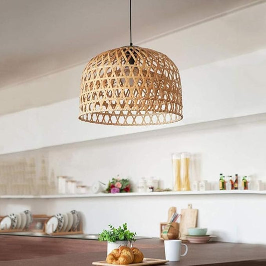 Dean Round shape Design Natural Cane Lampshade | Rattan Pendant | Hanging Lamps| Light Hanging Lamp