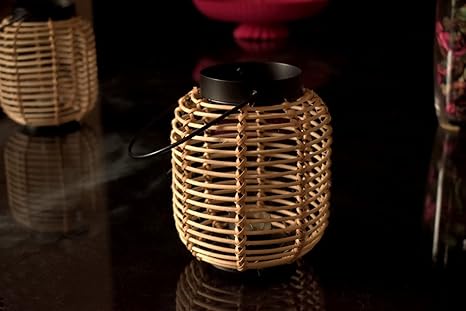 Rattan Lantern With Iron holder