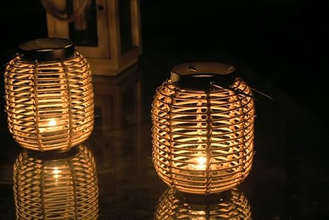 Rattan Lantern With Iron holder