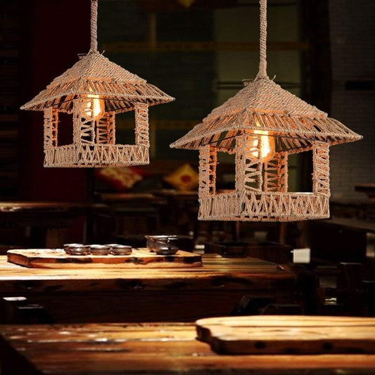 House Jute Hanging Lampshade