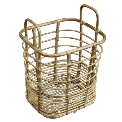 OLALA NATURAL BAMBOO RATTAN LAUNDRY AND STORAGE BASKET.