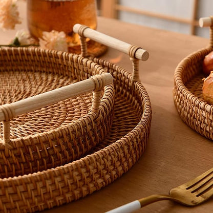 MAXIMILLIEN NATURAL BAMBOO RATTAN LAUNDRY AND STORAGE BASKET.