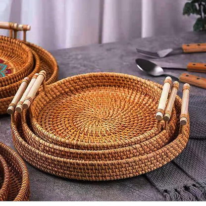 MAXIMILLIEN NATURAL BAMBOO RATTAN LAUNDRY AND STORAGE BASKET.