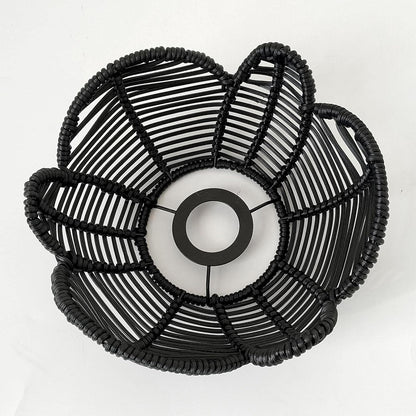 Black & Beige Jute Hanging Lampshade