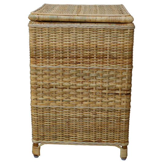 OLA NATURAL BAMBOO RATTAN LAUNDRY AND STORAGE BASKET.