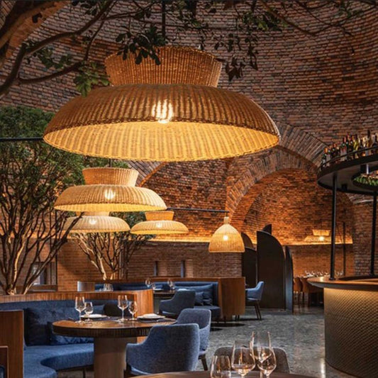 Hat Rattan Pendant Lampshade