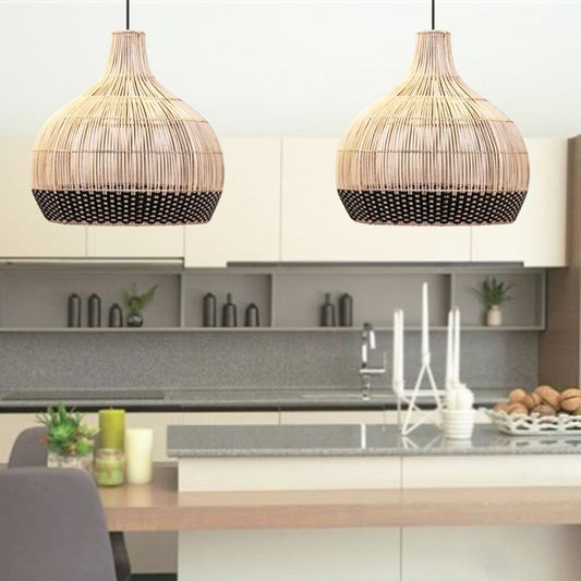 Onion Shaped Rattan Lampshades