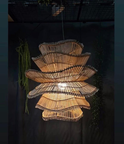 Abstract Rattan Pendant Lampshade