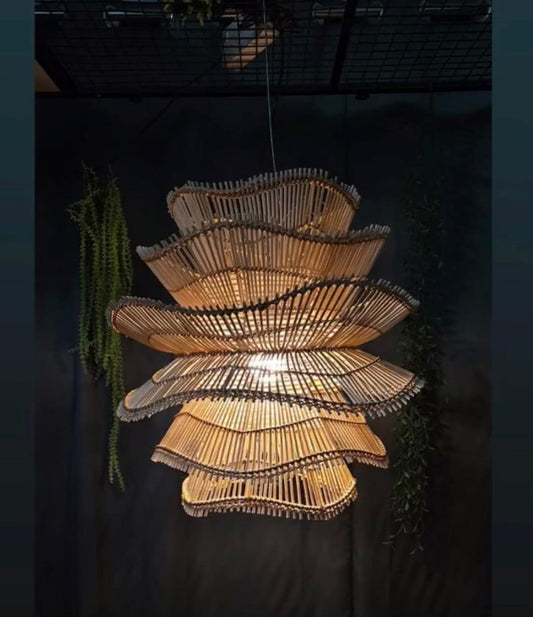 Abstract Rattan Pendant Lampshade