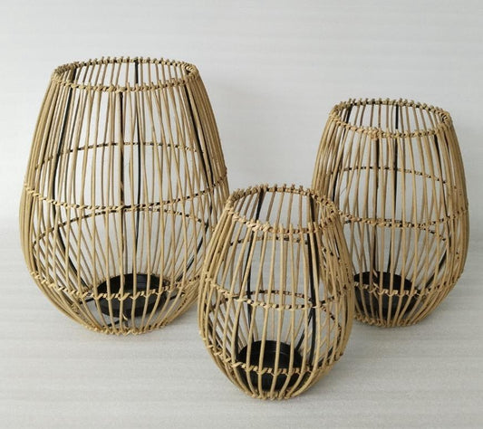Plain Rattan candle Holder in 3 sizes