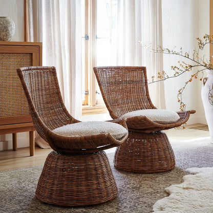 Kaulana Rattan Chair – Natural Color – Handcrafted Sustainable Armchair 2 Chairs.