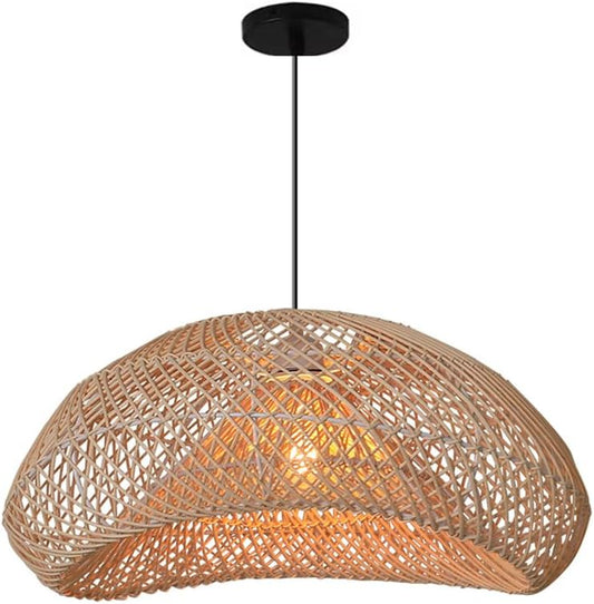 Wavy Rattan Pendent Lampshade