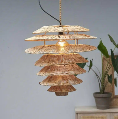 Snow Tree Flat Rattan Lampshade