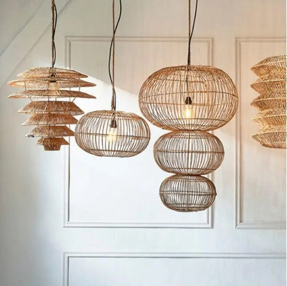 Snow Tree Flat Rattan Lampshade