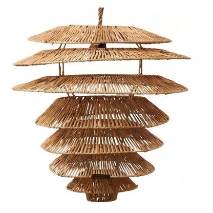 Snow Tree Flat Rattan Lampshade