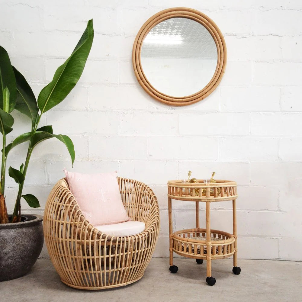 Kurest Rattan Chair – Natural Color – Handcrafted Sustainable Armchair 2 Chairs.