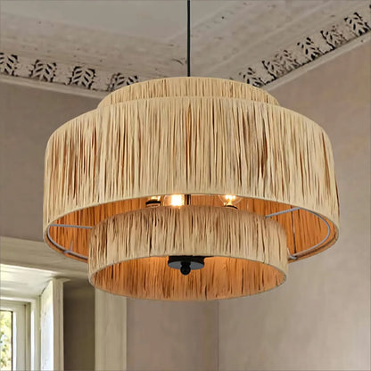 Raffia Triple Layer Pendant Lampshade