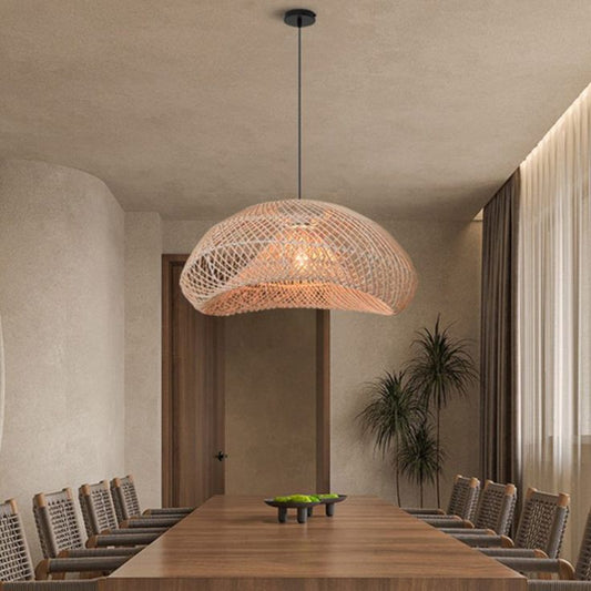 Wavy Rattan Pendent Lampshade