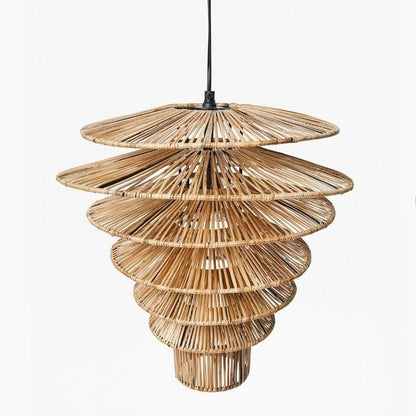 Snow Tree Flat Rattan Lampshade