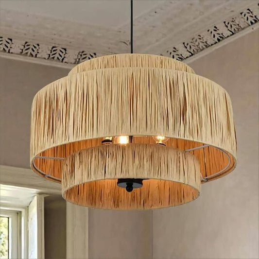 Raffia Triple Layer Pendant Lampshade