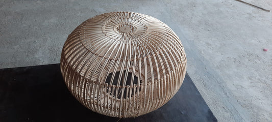 Flat Round Double Cane Pendant Lampshade