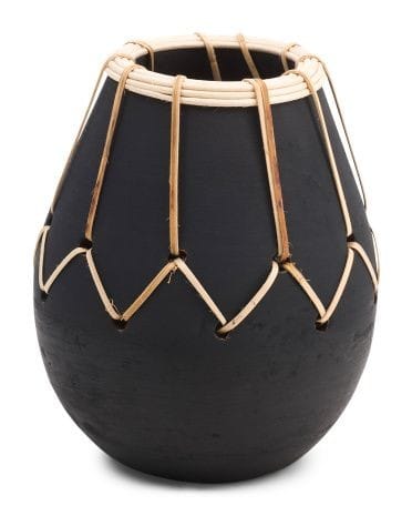 Terracotta & Rattan Pot & Planter (Design-4)