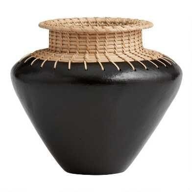 Terracotta & Rattan Pot & Planter (Design-3)