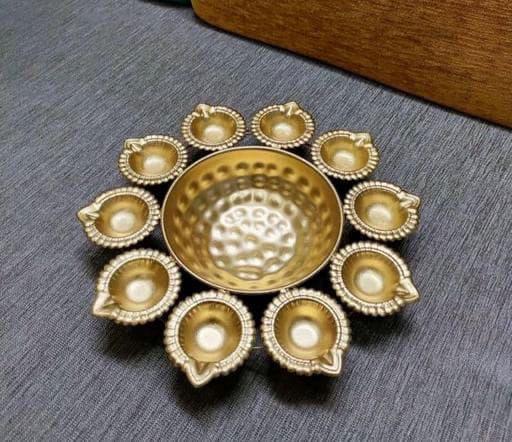 Diya Metal Brass Plated Urli