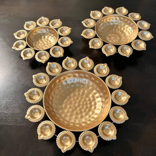Diya Metal Brass Plated Urli