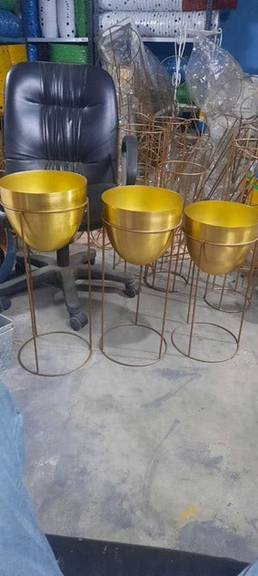 Gold Plated Metal Planter