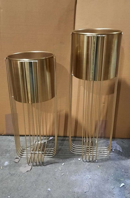 Gold Plated Metal Planter
