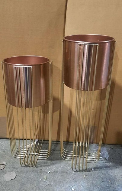 Copper Plated Metal Planter