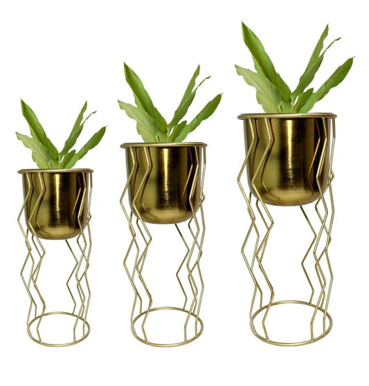 Gold Plated Metal Planter