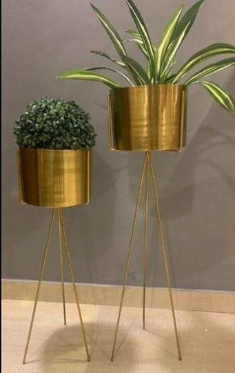 Gold Plated Metal Planter