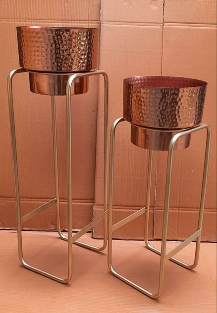 Copper  Plated Metal Planter
