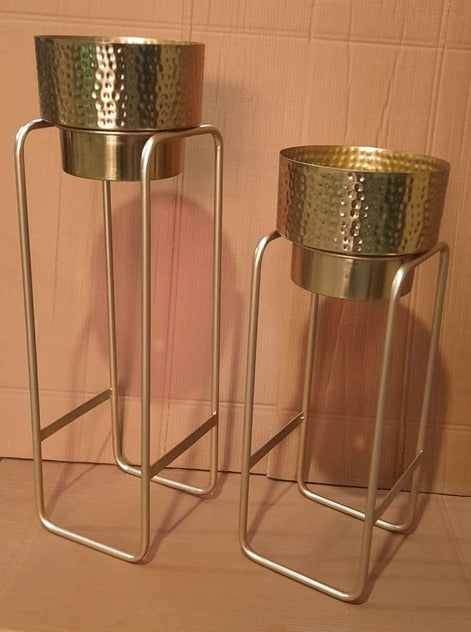 Gold Plated Metal Planter