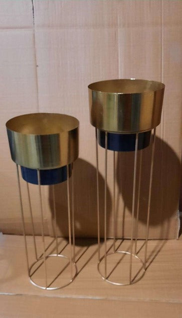 Gold & Black Plated Metal Planter