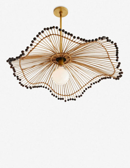 Shred Cane Lampshade with metal stand