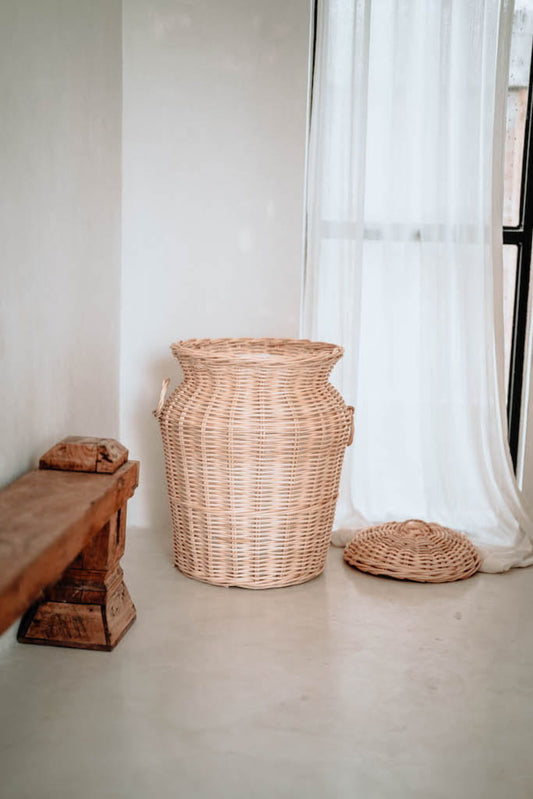 Ace Natural Bamboo Rattan Laundry Basket.